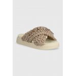 Inuikii papuci Woven Stones femei, culoarea bej, cu platforma, 70104-106