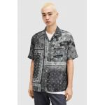 AllSaints camasa din bumbac TIJUANA SS SHIRT barbati, culoarea negru, relaxed, MS558Z