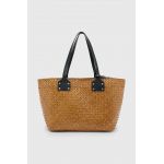 AllSaints poseta MOSLEY STRAW TOTE culoarea maro, WB725Z