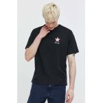 Converse tricou din bumbac culoarea negru, cu imprimeu