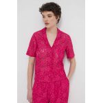 Desigual camasa SIENA femei, culoarea roz, cu guler clasic, relaxed, 24SWCW30