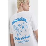On Vacation tricou din bumbac Beach Day culoarea alb, cu imprimeu, OVC T145