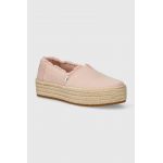 Toms espadrile Valencia culoarea roz, cu platforma, 10020698