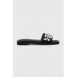 Answear Lab slapi de piele femei, culoarea negru