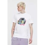 HUGO tricou din bumbac bărbați, culoarea alb, cu imprimeu 50514092