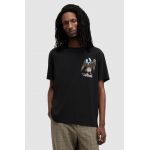 AllSaints tricou din bumbac EAGLE MOUNTAIN SS CR barbati, culoarea negru, cu imprimeu, MG521Z