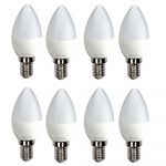 Set 8 Bec led forma lumanare E14 Lumina calda 4W LF 3042