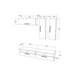 Living Kos V10, Antracit/Stejar Artisan, L 190 cm