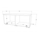 Comoda Kos, O Usa, Negru/Alb Lucios, MDF, 95 x 40 x 39 cm
