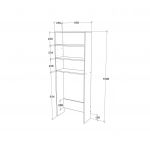 Raft Masina de Spalat Fyn, Alb, 65 x 25 x 170 cm