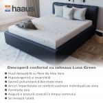 Saltea Ortopedica Luna Green, Aloe Vera, arcuri impachetate, husa detasabila, 90 x 200 x 20 cm