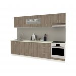 Set Bucatarie Karo V22, Stejar Sonoma Inchis/Alb, Blat Thermo 28 mm, L 280 cm