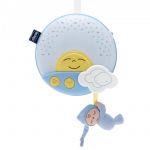 Jucarie Chicco pentru patut de lemn, Apus de soare, bleu, 0 luni+