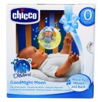 Jucarie Chicco pentru patut de lemn, Noapte buna, luna!, bleu, 0luni+