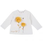 Bluza copii Chicco, alb cu model floral, 47385