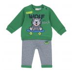 Costum bebe Chicco, tricou si pantaloni, verde, 00740-63MFCO