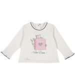 Bluza copii Chicco, alb cu imprimeu vesel, 68644