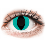 Lentile de contact colorate CRAZY LENS - Cat Eye Aqua - lentile zilnice fără dioptrie (2 lentile)
