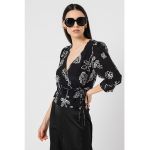 Bluza din matase cu decolteu cache-coeur Badese