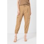 Pantaloni cargo crop din amestec de in Casta