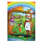 Coloreaza si creeaza o poveste cu o bufnita si un pui de crocodil! Carte de colorat
