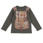 Bluza copii Chicco, verde kaki cu model, 67064