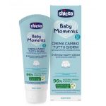 Crema protectie zilnica Chicco Baby Moments impotriva iritatiilor de la scutec, panthenol si vitamina E, 0luni+