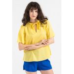 Bluza de bumbac cu decupaj