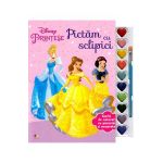 Disney: Printese. Pictam cu sclipici. Carte de colorat cu pensula si acuarele