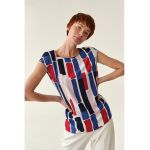 Bluza cu maneci scurte si imprimeu