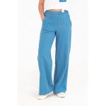 Pantaloni cu talie inalta si model in dungi