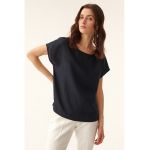 Bluza din in cu maneci scurte