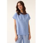 Bluza din in cu maneci scurte