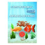 Carte de colorat cu abtibilduri. Animale acvatice