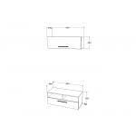 Living Kos V11, Negru/Alb Lucios, MDF, L 95 cm