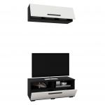 Living Kos V11, Negru/Alb Lucios, MDF, L 95 cm