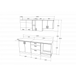 Set Bucatarie Karo V12, Antracit/Alb, Blat Thermo 28 mm, L 200 cm