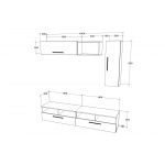 Living Kos V13, Antracit/Stejar Artisan, L 190 cm