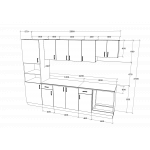 Set Bucatarie Karo V24, Stejar Sonoma Inchis/Alb, Blat Thermo 28 mm, L 280 cm