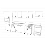 Set Bucatarie Karo V24, Antracit/Alb, Blat Thermo 28 mm, L 280 cm