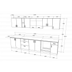 Set Bucatarie Karo V28, Antracit/Alb, Blat Thermo 28 mm, L 320 cm