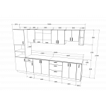 Set Bucatarie Karo V29, Antracit/Alb, Blat Thermo 28 mm, L 320 cm