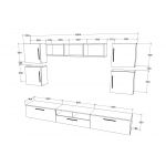 Living Kos V2, Antracit/Stejar Artisan, L 285 cm