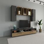 Living Kos V9, Antracit/Stejar Artisan, L 190 cm