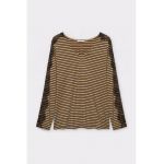Bluza cu model in dungi si decolteu in V