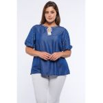 Bluza de lyocell cu maneci bufante