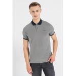 Tricou polo din material pique cu detaliu logo