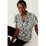 Bluza cu maneci scurte si animal print