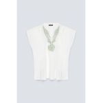 Bluza fara maneci cu broderie