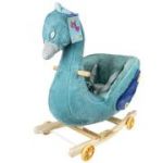Balansoar pentru Bebelusi, paun, lemn + plus, cu Rotile, 66 cm